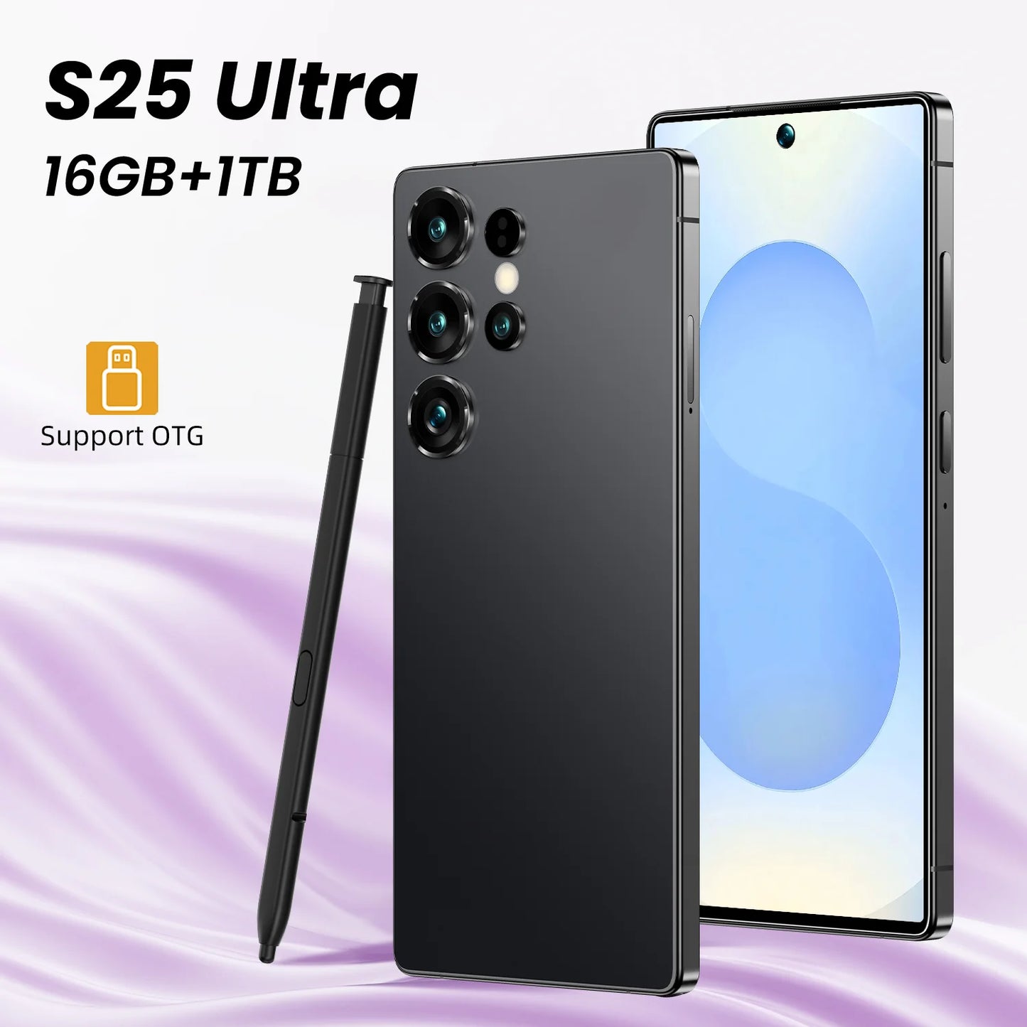 S-Pen Android Phone S25 Ultra Smartphone 7 inch 8+256gb Telephone Fast Charging Unlock 4G WIFI S25 Mobile Phone