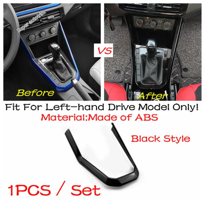 Center Control Gear Shift Panel Inner Door Armrest Handle Cover Trim Black Fit For VW Volkswagen Polo 2019 - 2023 Accessories