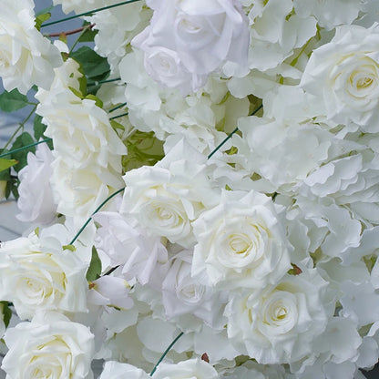 S-A8147 White Rose Hydrangea Floral Arrangement Sofa Table Runner Floor Flower