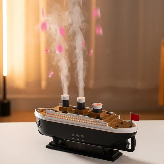2025 Electric Ship Diffuser Humidifier Ultrasonic Essential Oil Jellyfish Diffuser Desktop Smart Home Boat Diffuser for Office by PDG ibma