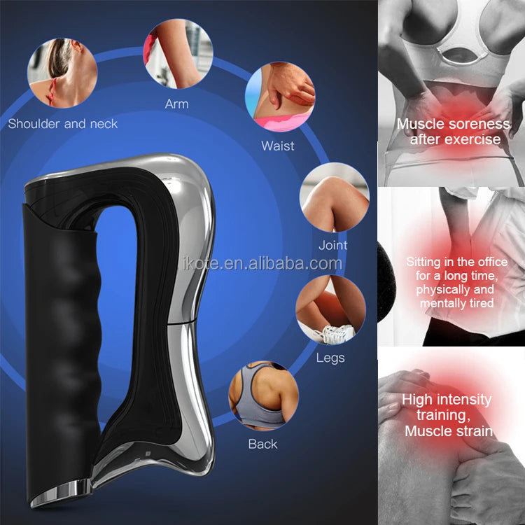 Rechargeable Handheld NMES Muscle Stimulator Full Body Massage Gun for Pain Relief With Ems Function