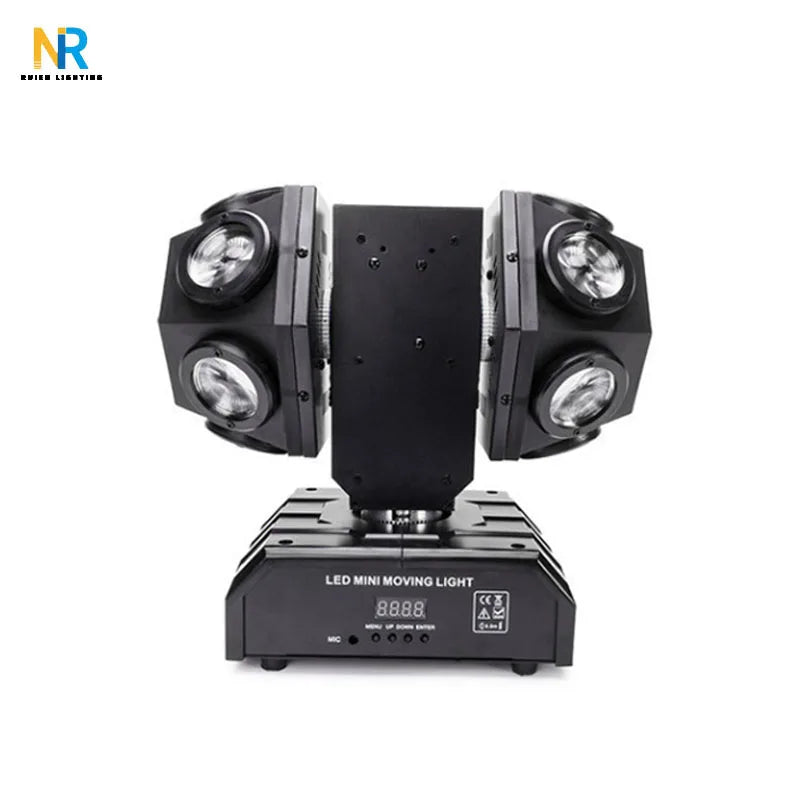 Factory Direct RGBW 4in1 Laser Moving Head Light Double Head Beam Stage Effect Light 12*10w LED Rotating Light