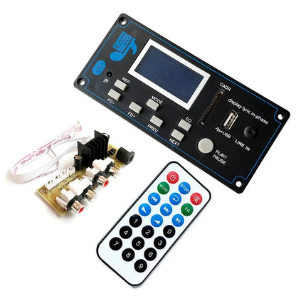 Bluetooth 12V LCD MP3 Decoder Board WAV WMA Decoding MP3 Rec Player Audio Module Support FM Radio AUX USB With Lyrics Display