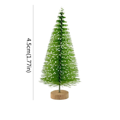 10 Pcs 4.5cm Decorated Christmas Tree Fake Pine Tree Mini Artificial Christmas Tree Santa Snow Navidad Xmas Decor Noel New Year