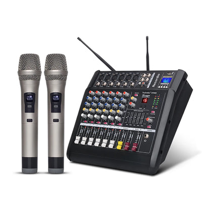GAX-602W Professional Dj Audio Mixer Amplifier Mixer Wireless Microphone for Family Party Stage KTV