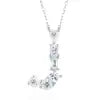 Pass Diamond Tester Letter C Multi Cut VVS Moissanite Necklace 925 Silver Platinum Plated Elegant Fine Jewelry Necklace