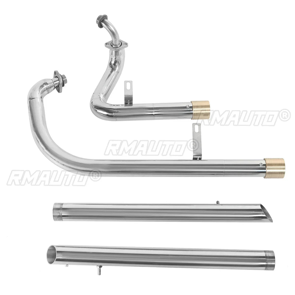 Motorcycle Long Exhaust Muffler Pipe Full System + Silencer for Yamaha Virago XV125 XV250 Moto Stainless Steel Exhaust Pipes