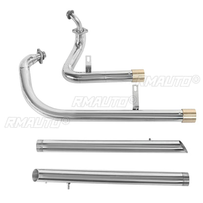 Motorcycle Long Exhaust Muffler Pipe Full System + Silencer for Yamaha Virago XV125 XV250 Moto Stainless Steel Exhaust Pipes