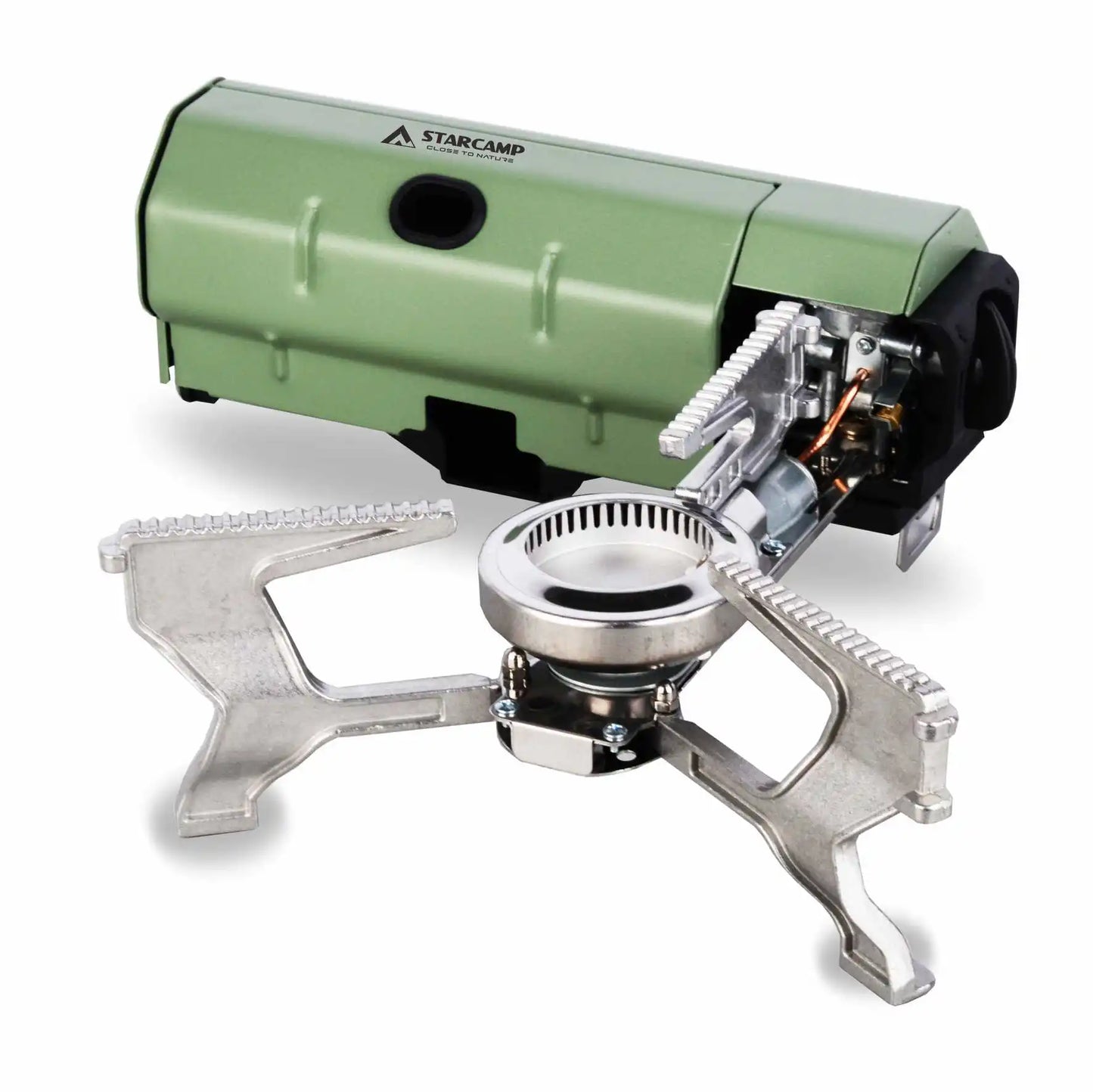 STARCAMP 2600W Portable Outdoor Camping Burner Automatic Folding Iron Butane Gas Stove Manual Application