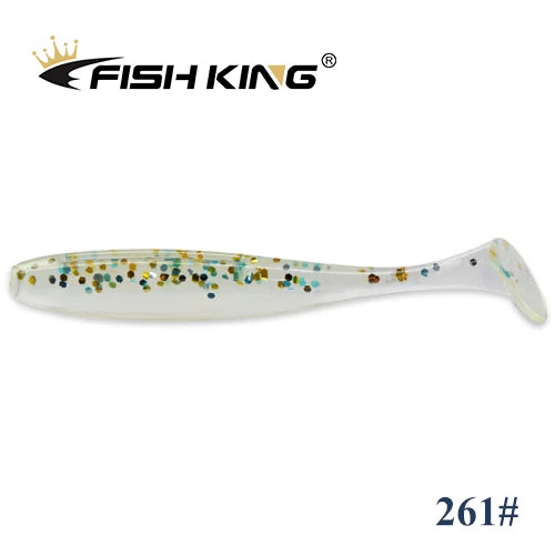 FISH KING Easy Shiner Fishing Lure 50mm 75mm 100mm Wobblers Carp Fishing Soft Lures Silicone Artificial Double Color Bait T Tail