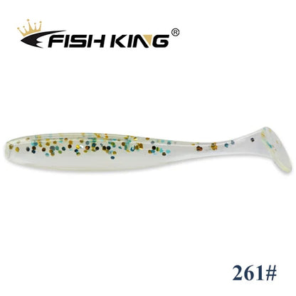 FISH KING Easy Shiner Fishing Lure 50mm 75mm 100mm Wobblers Carp Fishing Soft Lures Silicone Artificial Double Color Bait T Tail