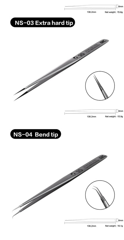 I2C 3D Electronics Extra Hard Alloy Tweezers Precision Forceps for SMD BGA SMT Mobile Phones Flying Line Repair Hand Tools Sets