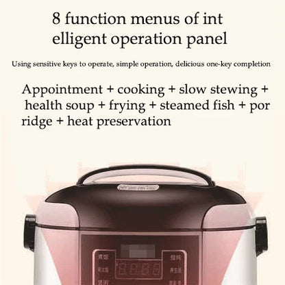 12V 24V Electric Rice Cooker Car Truck Multicooker Timing Reservation Food Heating Cooking Steamer Soup Stew Pot Steamer Cooker