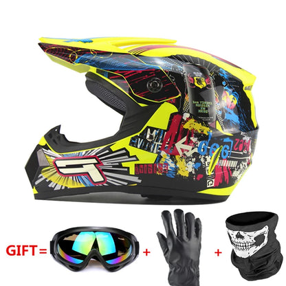 Professional Racing Casco Moto Off Road Helmet ATV Dirt Bike Downhill MTB DH Capacete Motocross Helmet With Mask Gloves Glasses