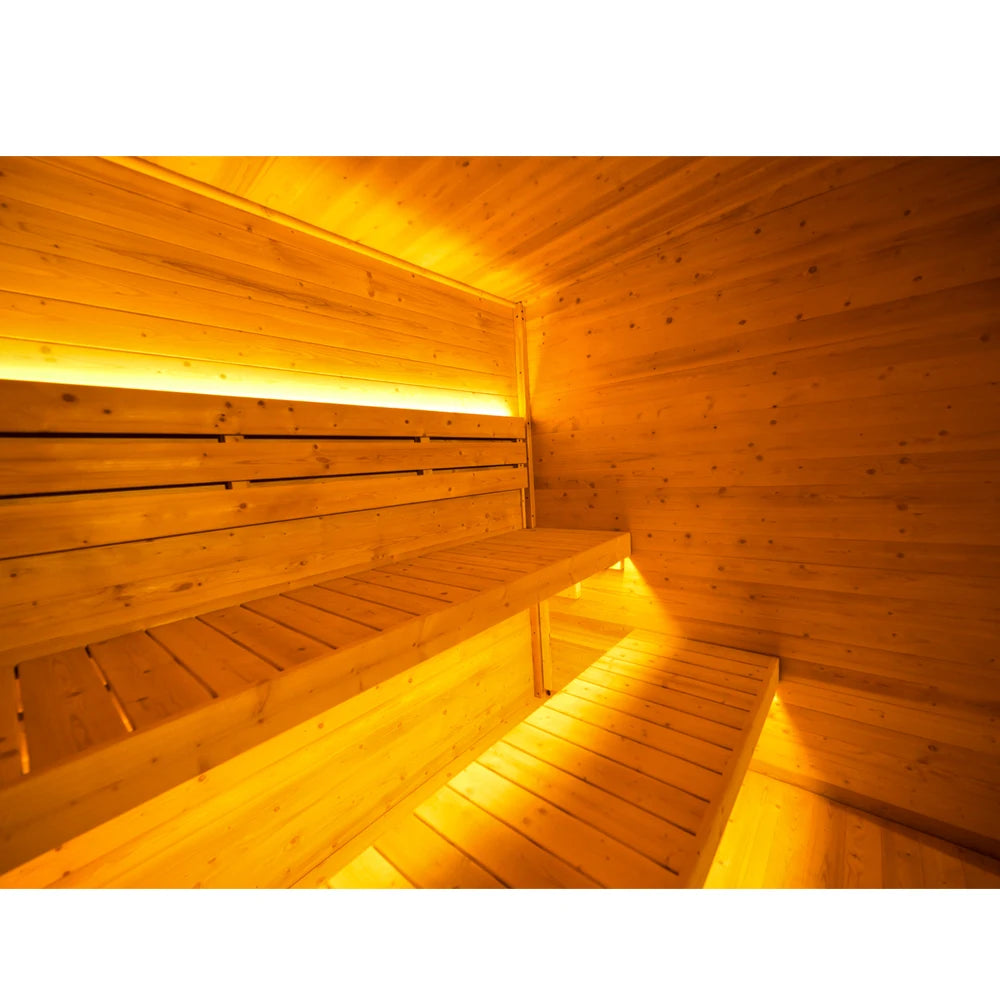 Personalization Customize Grey Outdoor Sauna Modern Wet Steam Sauna Spruce Eco-Friendly 4 Person Hot Rock Stove