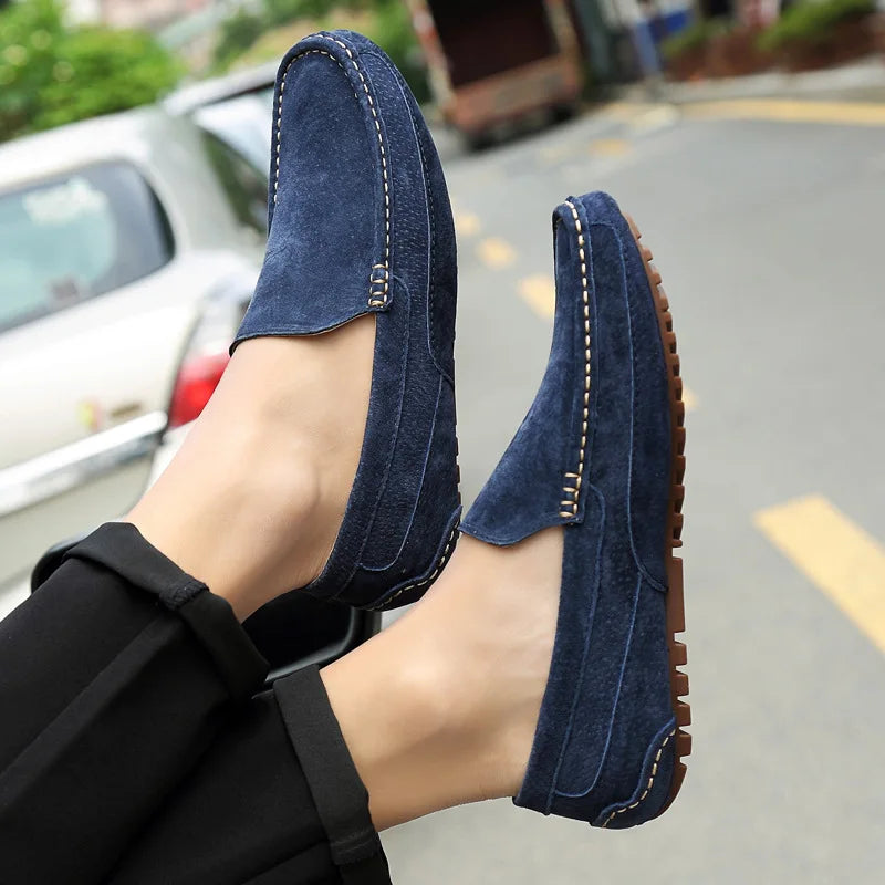 Suede Leather Man Loafers Luxury 2021 Casual Shoes For Men Boat Shoes Handmade Men Slipon Driving Shoes Male Moccasins Zapatos99