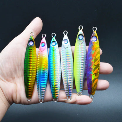 JIGGINGSOUL-RTS191-Wholesale 60g  80g Casting Jigging Fishing Lures Sense Slow Pitch  Metal Saltwater Jig Bait Lead Fish Pesca