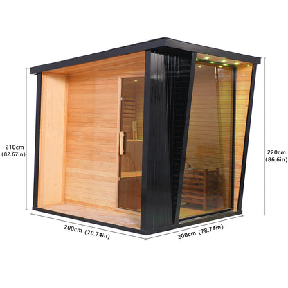 Premium 6-Person Outdoor Sauna - Natural Aromatic Red Cedar Wood | Backyard Spa & Wellness Retreat