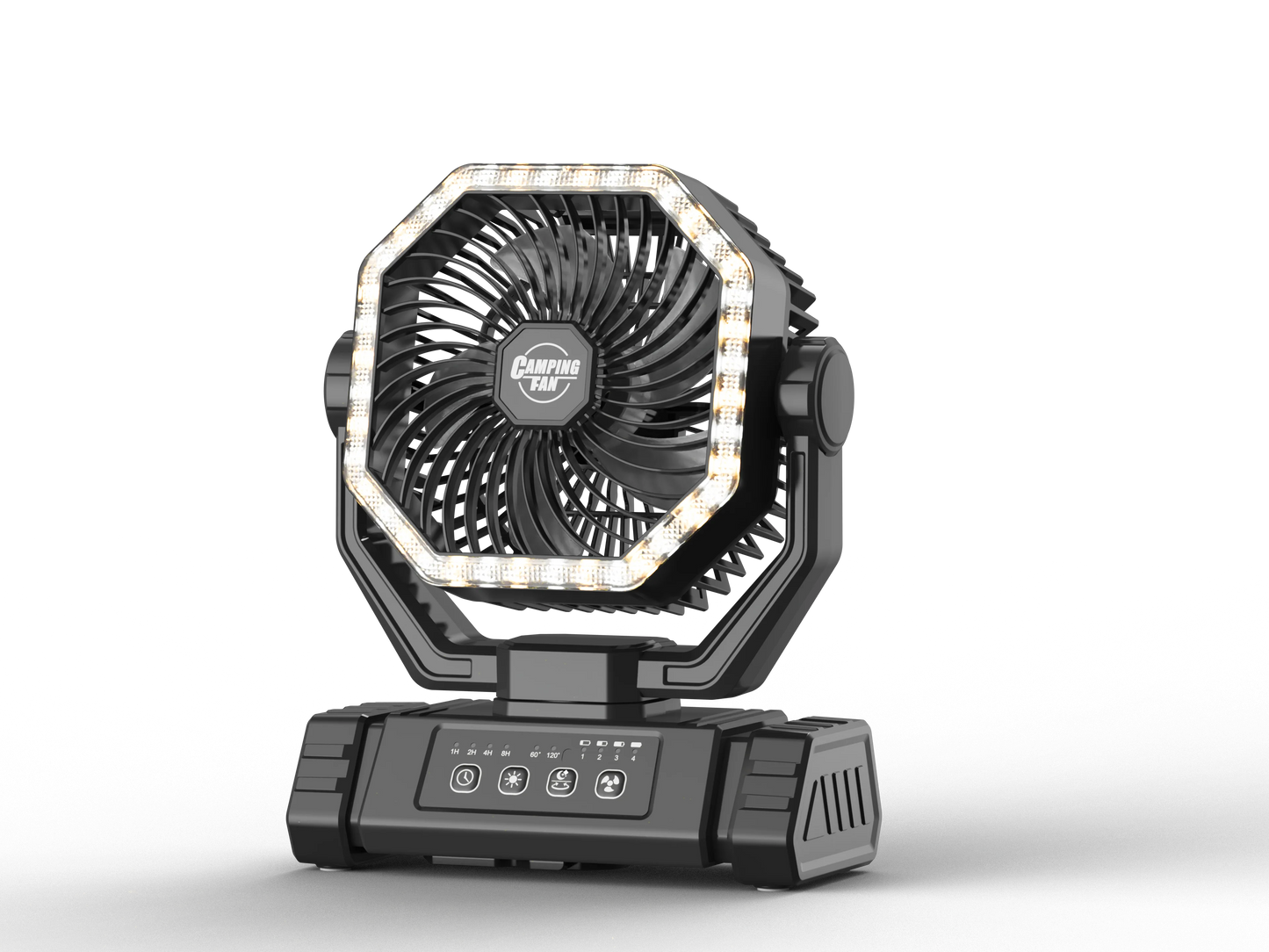 Trending 2026 20000mAh Portable Rechargeable Camping Fan F6 4 Speed Ventilador Solar Recargable Table Fan with Light