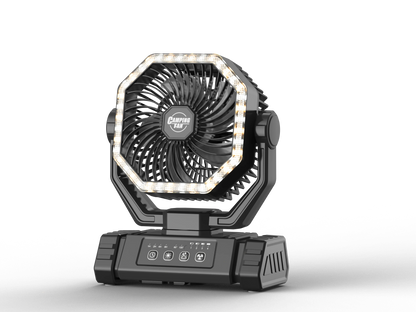 Trending 2026 20000mAh Portable Rechargeable Camping Fan F6 4 Speed Ventilador Solar Recargable Table Fan with Light
