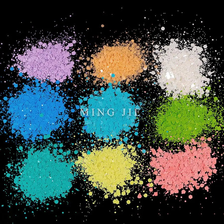 Factory Matt Macaron Colors Nail Sequins Solvent Resistant Non-Toxic Chunky Glitter Bulk Tumbler Snow Globe Epoxy Resin Festival