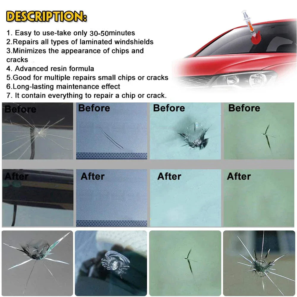 Car Windshield Repair Kit DIY Window Repair Tool Windscreen Glass Scratch Crack Restore Renewal Window Screen Polishing