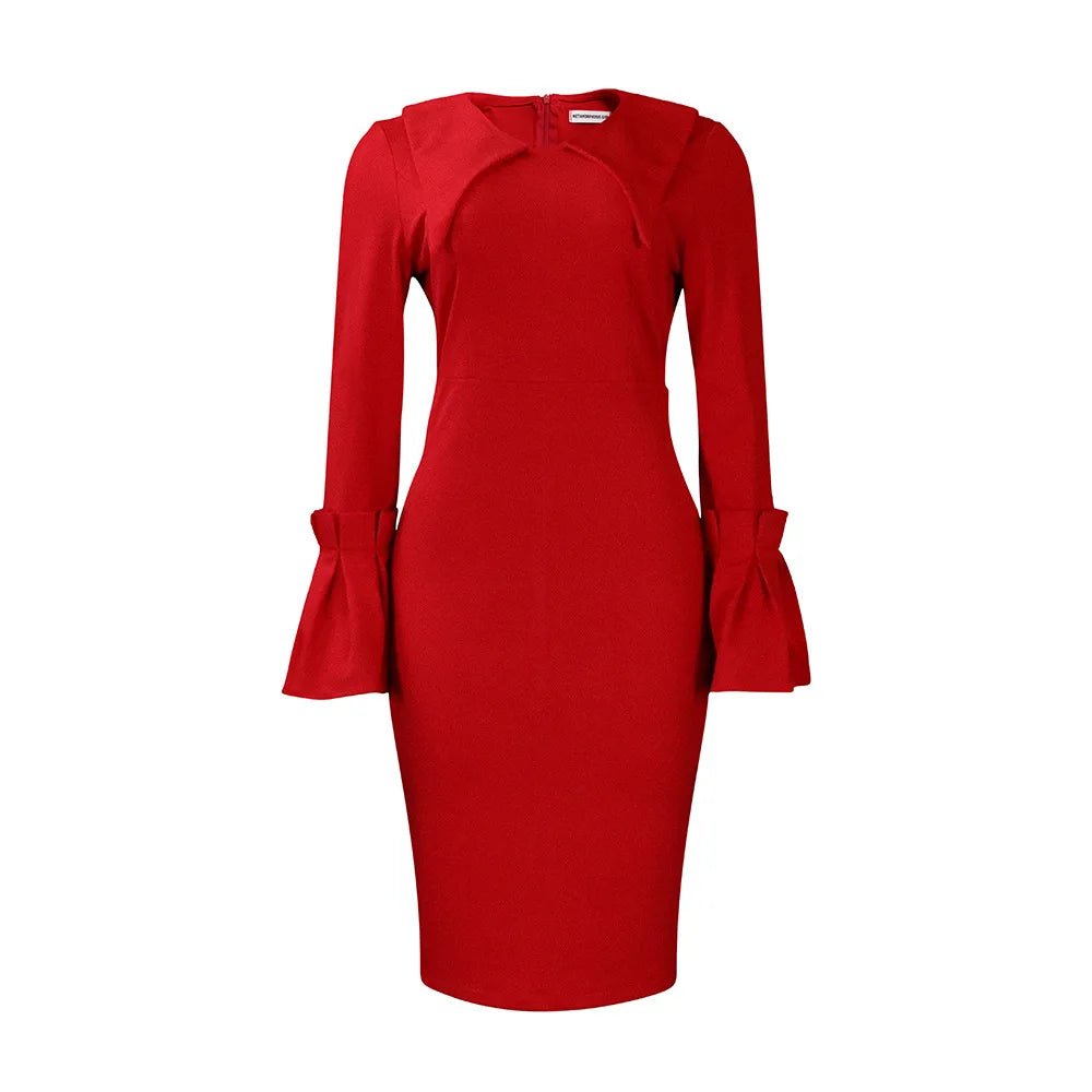 D3201 Foreign Trade Plus-size Women's Dress Fashion Temperament Tongle Professional Bag Pencil Skirt African