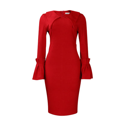 D3201 Foreign Trade Plus-size Women's Dress Fashion Temperament Tongle Professional Bag Pencil Skirt African