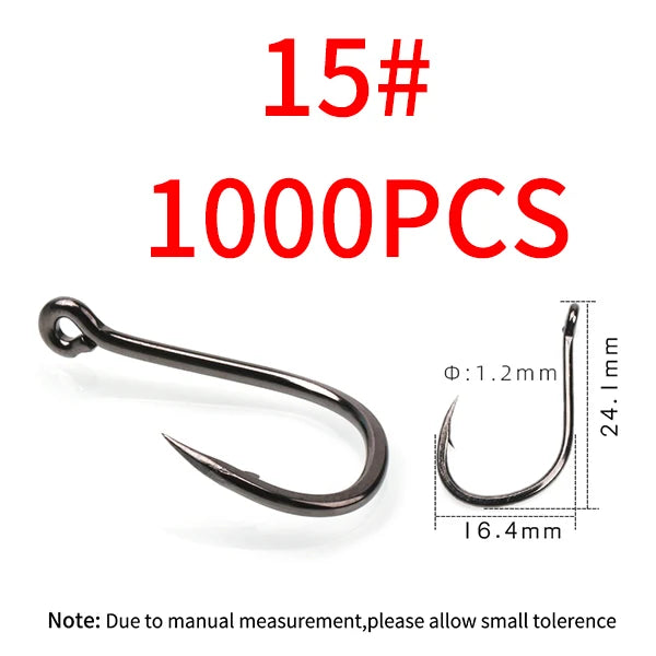 11#-15# Sea Fishing Single Hooks Pipe Hook Handle Short Shank Offset Tip Forged Carbon Steel Black Nickel Barbed Single Hook