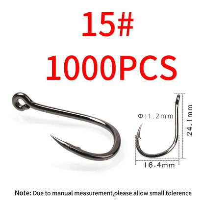 11#-15# Sea Fishing Single Hooks Pipe Hook Handle Short Shank Offset Tip Forged Carbon Steel Black Nickel Barbed Single Hook