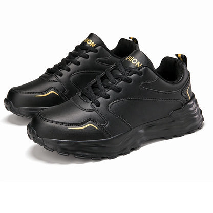 Autumn Men's Shoes 2024 New Trend Versatile Thick Sole Elevated Leather Sports and Casual Zapatos Running Shoes for Women