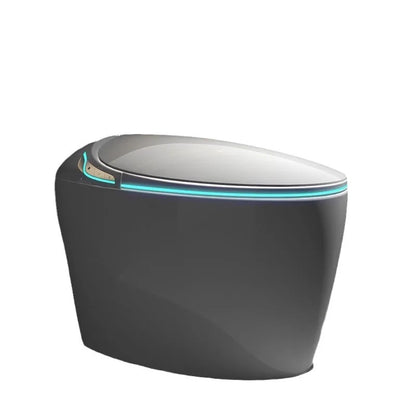 Intelligent Egg-Shaped Smart Toilet for Home Use Full-Automatic Flip Foam Shield Siphon Type Sterilization Instant Hot P-Trap