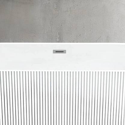 Modern Luxury Glossy White Oval Acrylic Freestanding Deep Soaking Bath Tub for Hotel Villa Bathroom Project