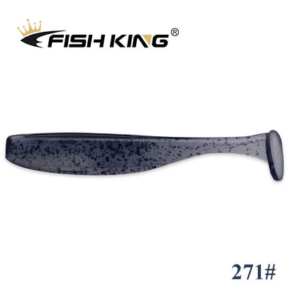 FISH KING Easy Shiner Fishing Lure 50mm 75mm 100mm Wobblers Carp Fishing Soft Lures Silicone Artificial Double Color Bait T Tail