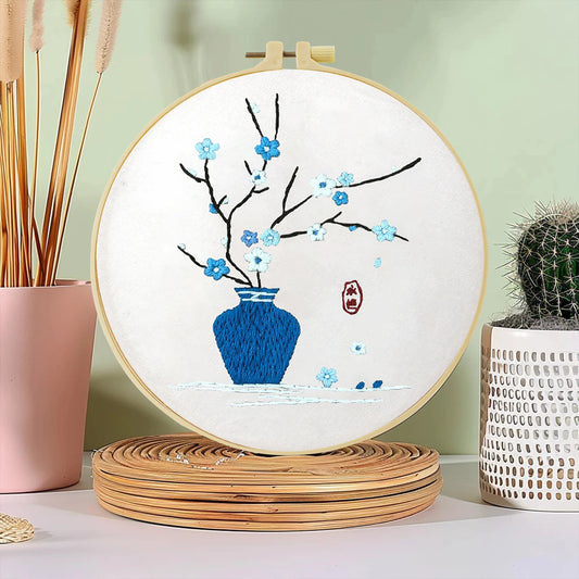 Factory DIY Blues Flower Arrangement Practice Embroidery Set for Beginners Semi finished Handmade Cross stitch Decoration Crafts by PDG ibma