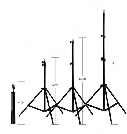 1/4 Screw Head Light Stand Tripod 2m 1.5m 68cm For Phone Selfie Stick Adjustable For Photo Studio Flashes Photographic Softbox