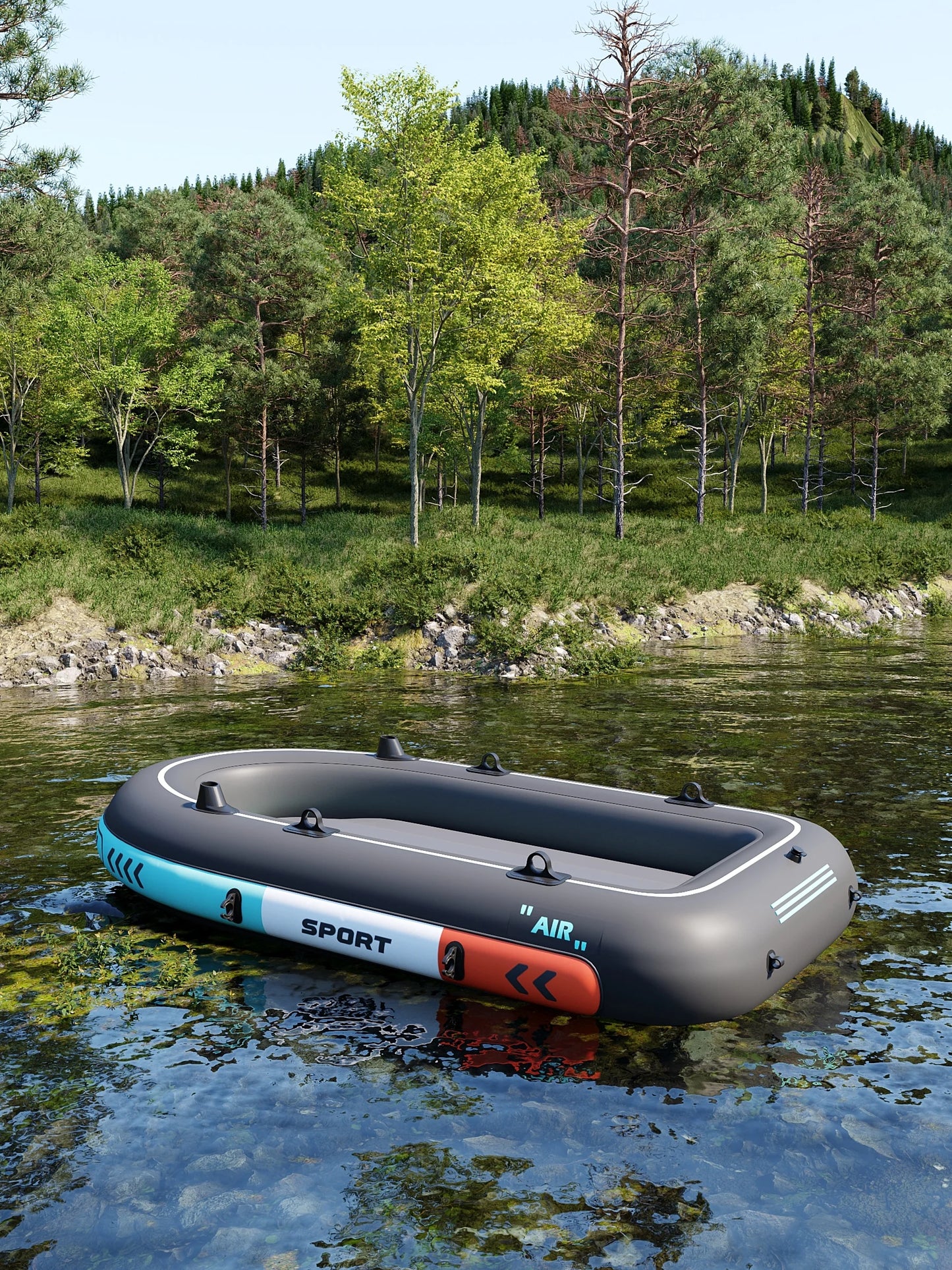 OEM Factory Price PVC  Material Rowing Boat with Hand Pump Outdoor Inflatable Fishing Boat for Sale