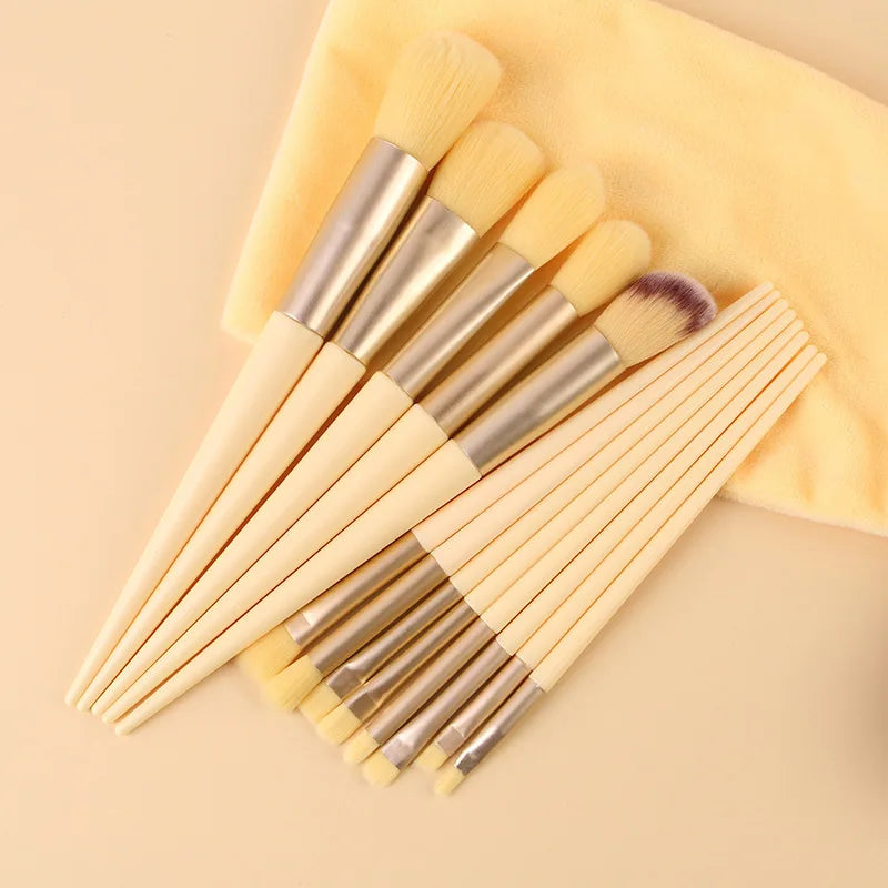 Custom Logo 13pcs Makeup Brushes Set Foundation Powder Eye Shadows Makeup Brush with Cosmetic Storage Bag