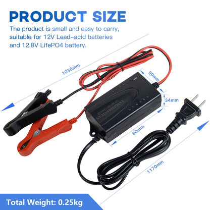 14.6V 1.5A LiFePO4 Battery Charger Replacement for Cars,Motocycles,Golf Carts,UAV,Fishing Boat