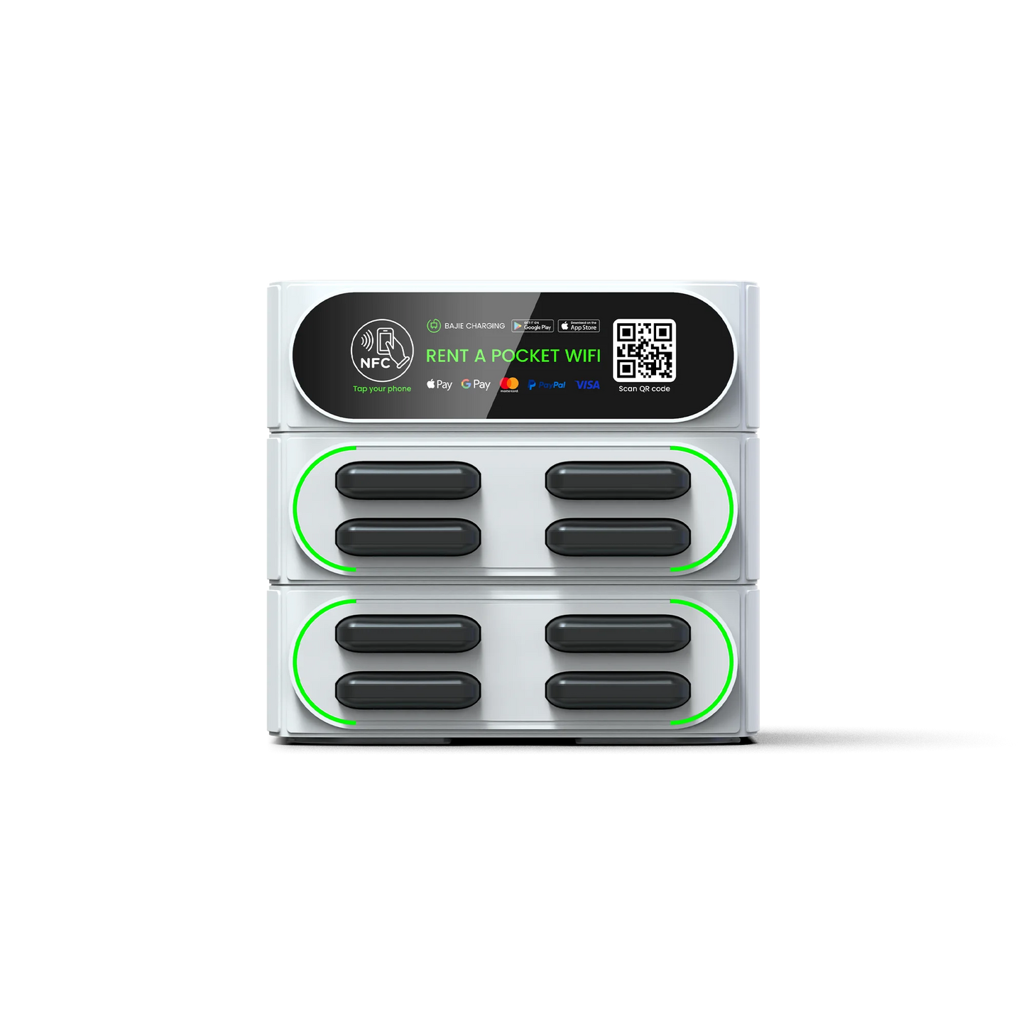 Factory Oem Shared Powerbank Rental Station with Nfc Hire Wireless Power Bank Vending Machine Mieten Bajie Fast Charging