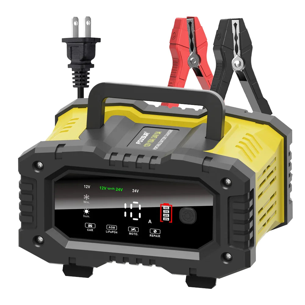 Lifepo4 Lead Acid Car Battery Charger 12V 24V 20A Fast Automatic Gel Agm Maintenance-free Deep Cycle Lead Acid Battery Charger