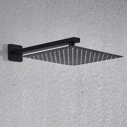 Matte Black Brass Wall-Mounted Rainfall Shower Mixer Chrome-Finished In-Wall Metered Shower Head Polished Inverted Faucet System