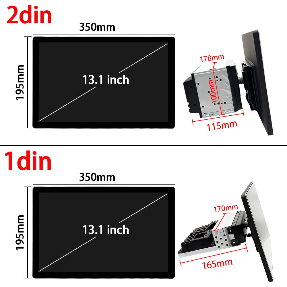 LELV 13.1inch Android 14 Auto Car Radio GPS Stereo 1Din/2Din Universal 360 Degree Rotation Multimedia Player DSP Carplay 4G