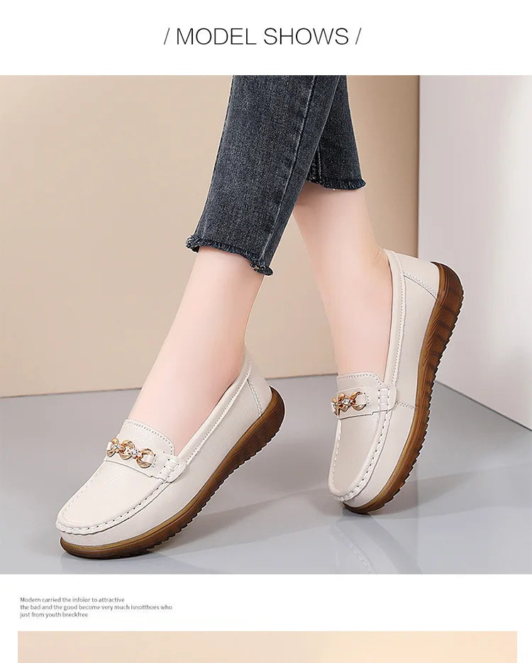 Autumn New Style Shallow Mouth Flat Shoes for Women Slip-on Flats Versatile Soft-Soled Comfortable Shallow Women's Shoes