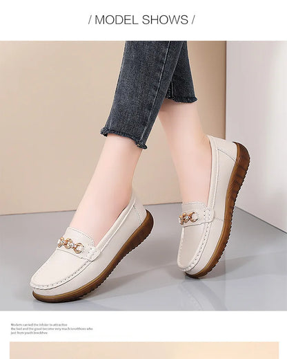 Autumn New Style Shallow Mouth Flat Shoes for Women Slip-on Flats Versatile Soft-Soled Comfortable Shallow Women's Shoes