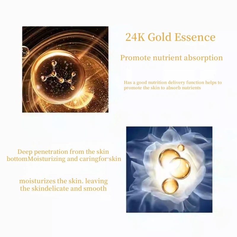 MRUIS 24k Gold  Collagen Cream Peptide Snail Brighten Whitening Skin and Fight Against Aging Serum Lotion Facial Care Luxury Set