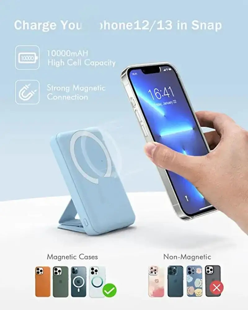 10000mAh Wireless Portable Charger LED Display Magnetic Battery Pack for iPhone 15/15 Plus/15 Pro Portable Power Banks Station
