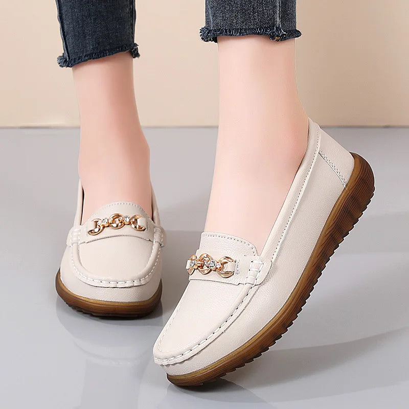 Autumn New Style Shallow Mouth Flat Shoes for Women Slip-on Flats Versatile Soft-Soled Comfortable Shallow Women's Shoes
