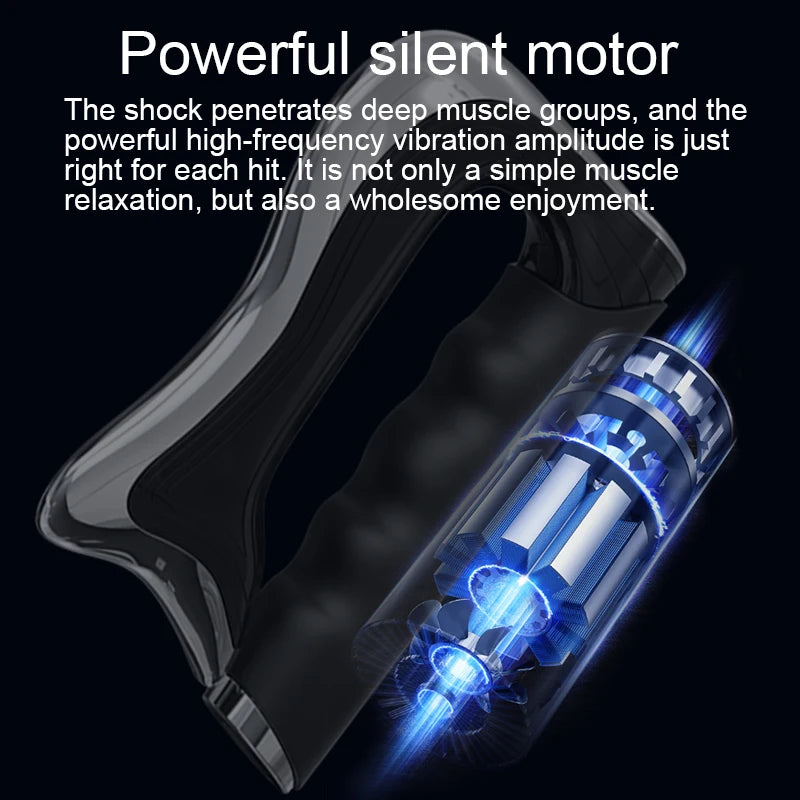 Rechargeable Handheld NMES Muscle Stimulator Full Body Massage Gun for Pain Relief With Ems Function