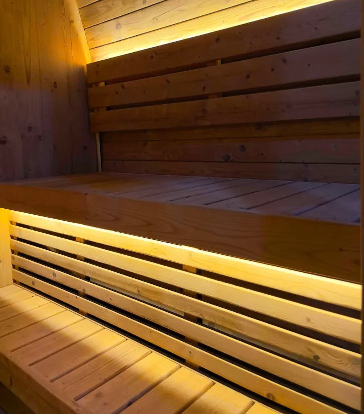 Cube Sauna with Sauna Kits Carbonized Finnish Spruce Outdoor Sauna for 4Person Black Waterproof Roof Tiles